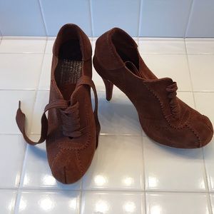 Pedro Garcia Brown Suede Lace Up Heels Size 41
